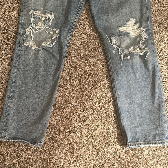 Agolde Light Blue Distressed Denim Jeans - Picture 4 of 14